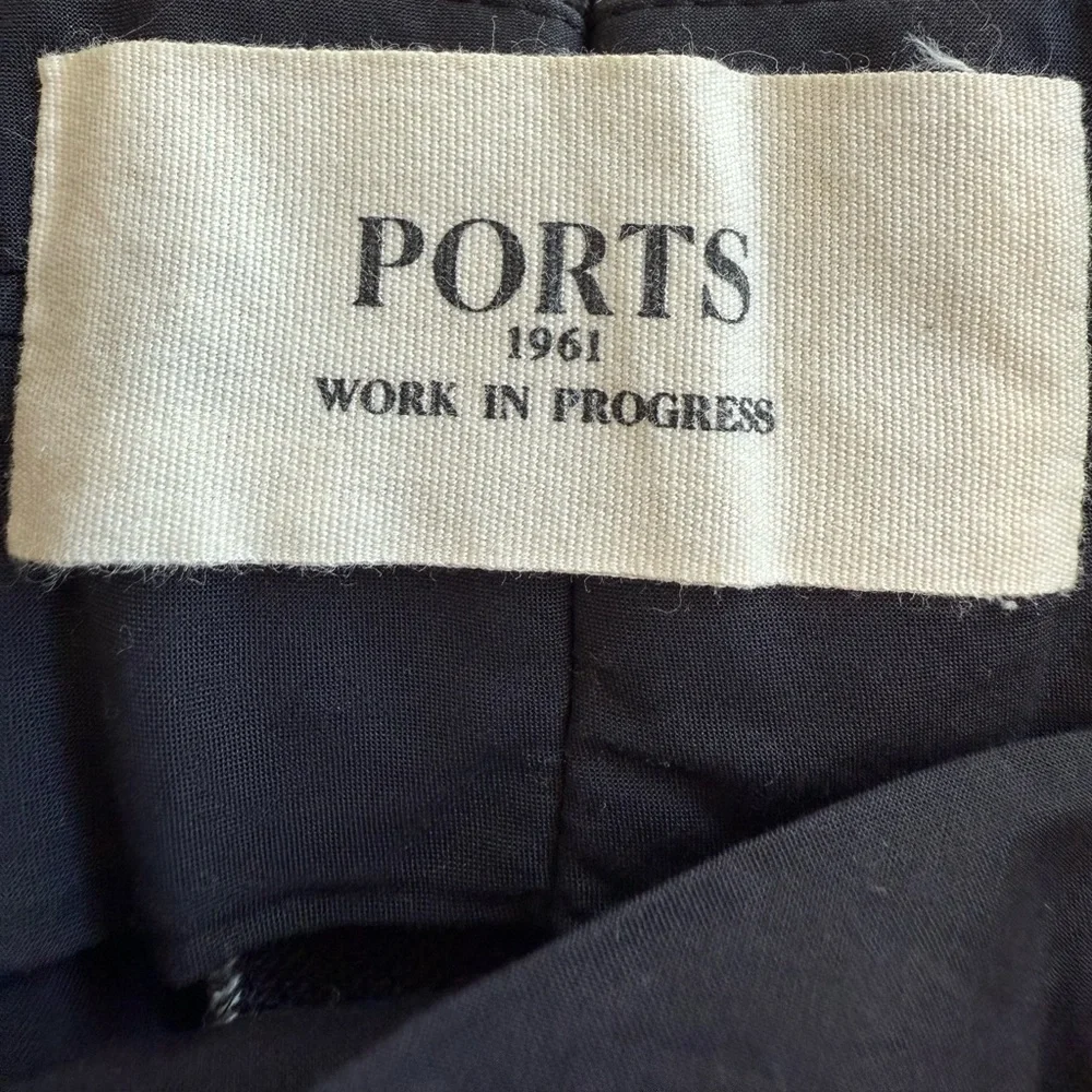Ports 1961 Farfetch Made In Italy Wool High Rise Patchwork Straight Leg Pants 4